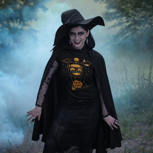 "Lucky Hellcat Hallow's Eve" Fitted T-shirt By Cartel Ink