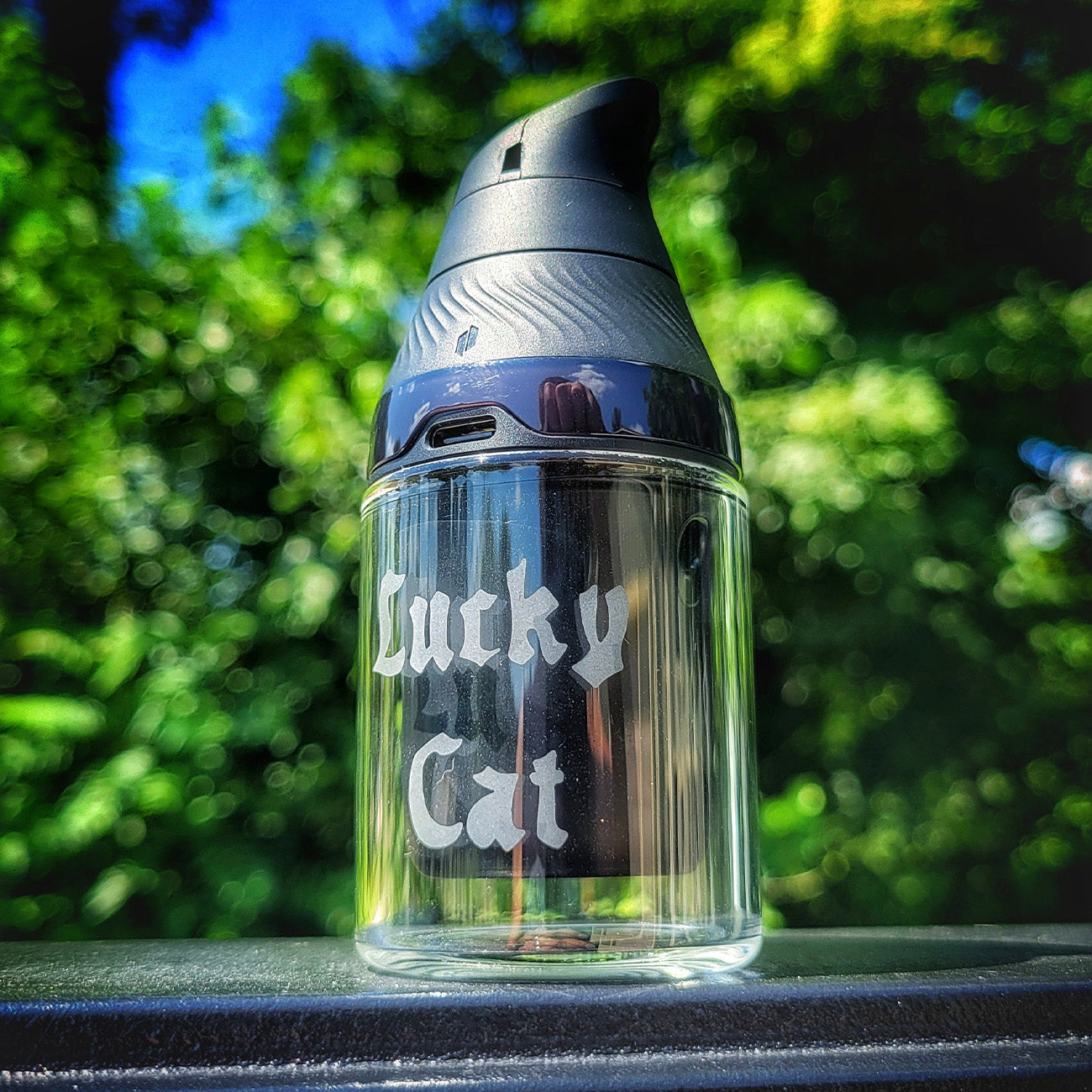 Limited Edition "Lucky Cat" Clear Puffco Proxy Core Cup By Finn Glass