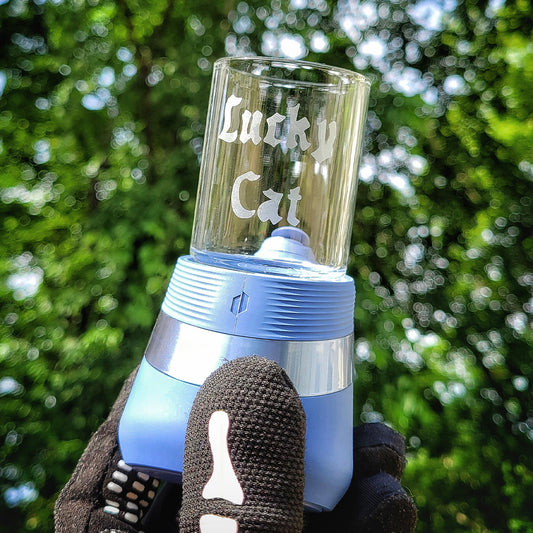 Limited Edition "Lucky Cat Clear" Dual Core Puffco Attachment By Finn Glass