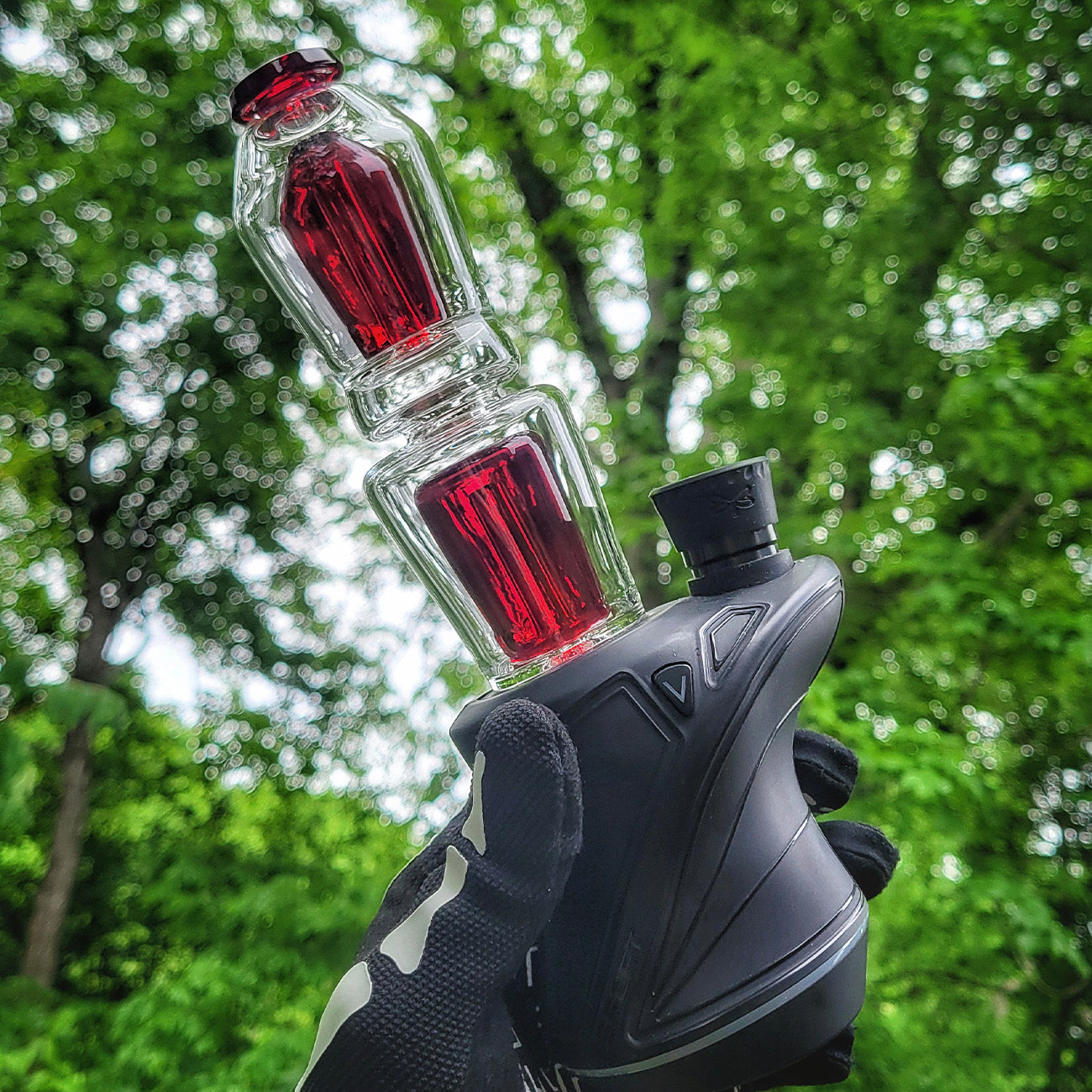 "Blue Phoenix" Dual Coffin Focus.V Attachment By Mac Savage Glass