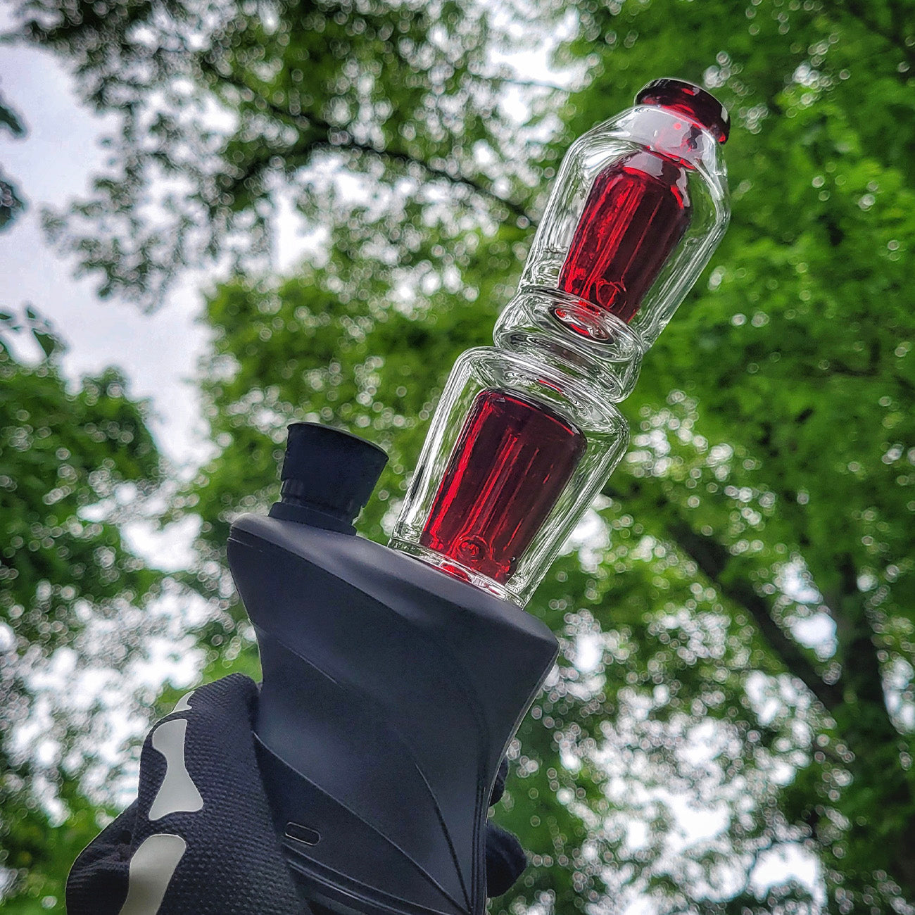 "Blue Phoenix" Dual Coffin Focus.V Attachment By Mac Savage Glass