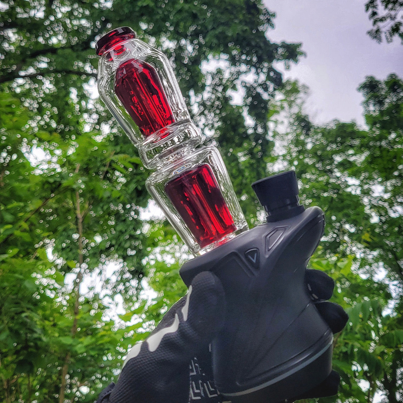"Blue Phoenix" Dual Coffin Focus.V Attachment By Mac Savage Glass