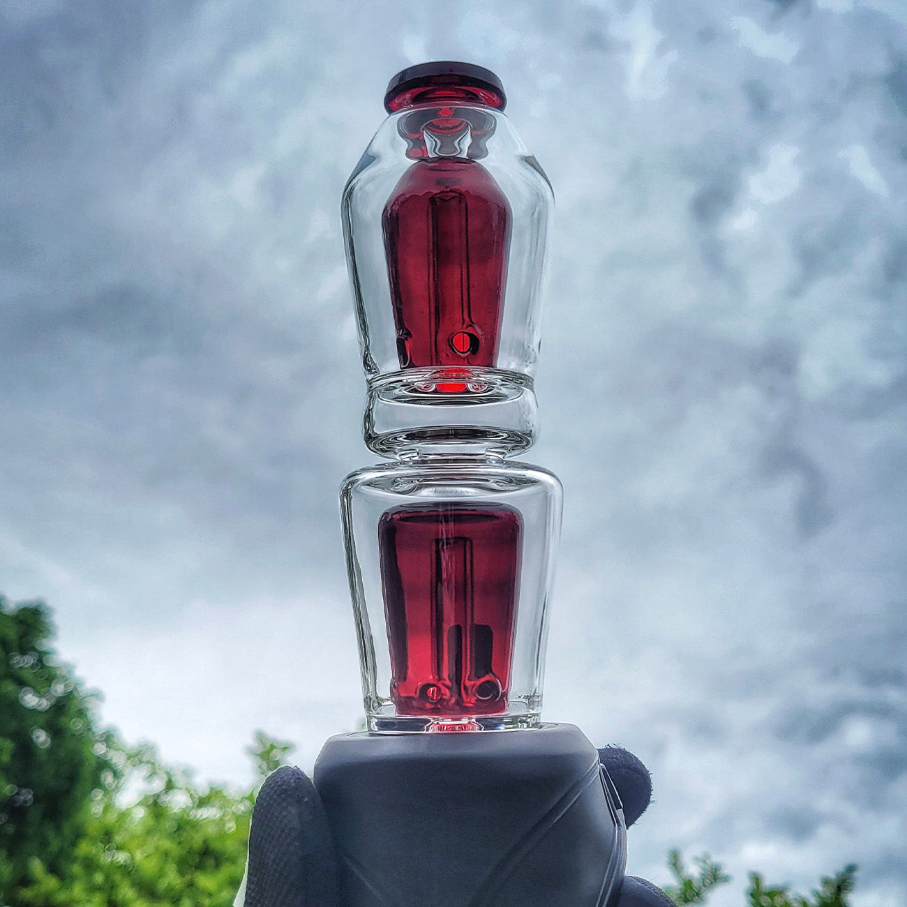 "Blue Phoenix" Dual Coffin Focus.V Attachment By Mac Savage Glass