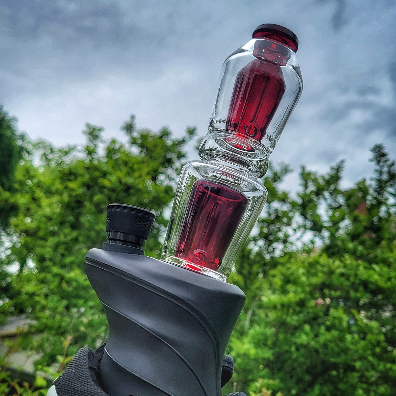"Blue Phoenix" Dual Coffin Focus.V Attachment By Mac Savage Glass