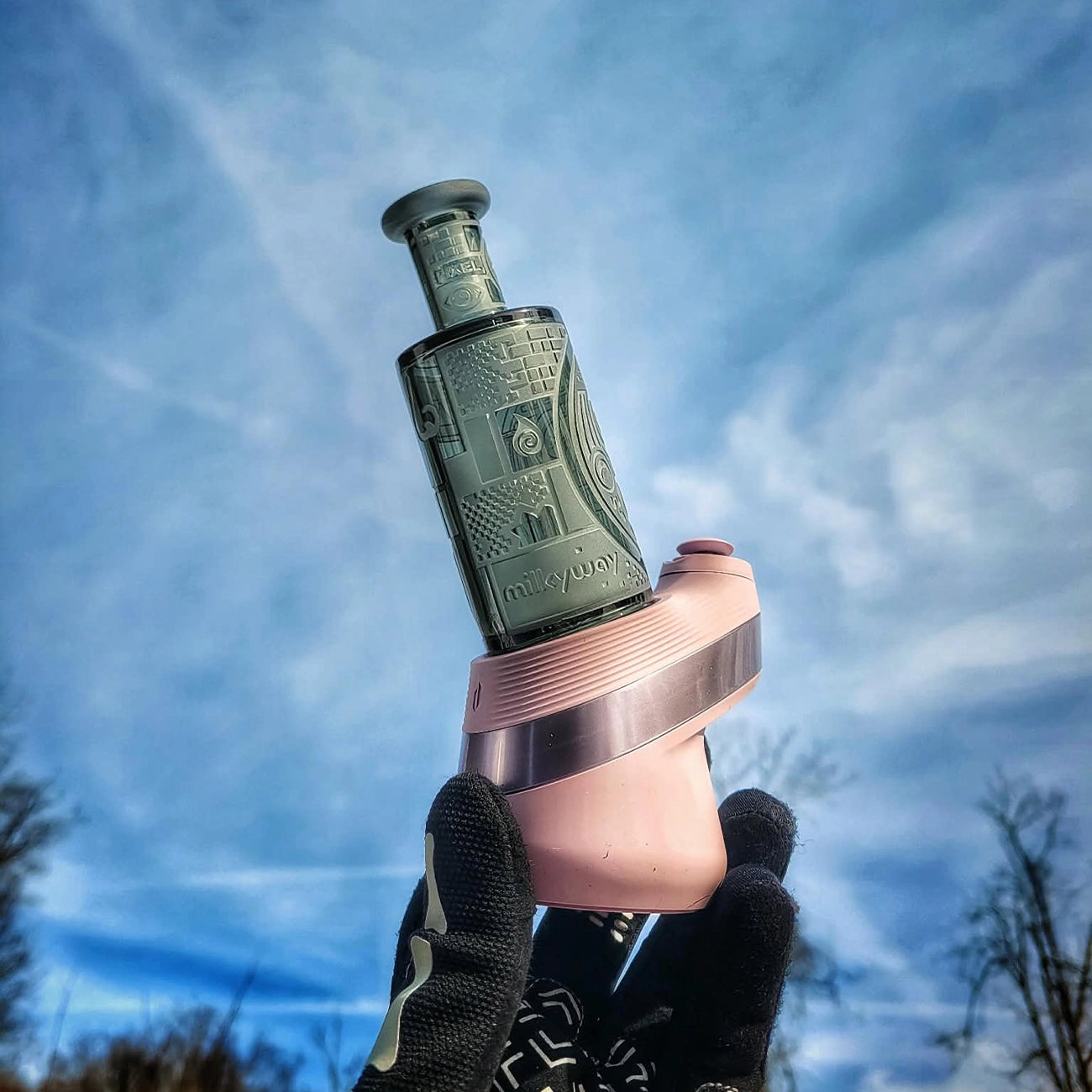 "Smoked Maya Pixel" Puffco Attachment By Milkyway Glass