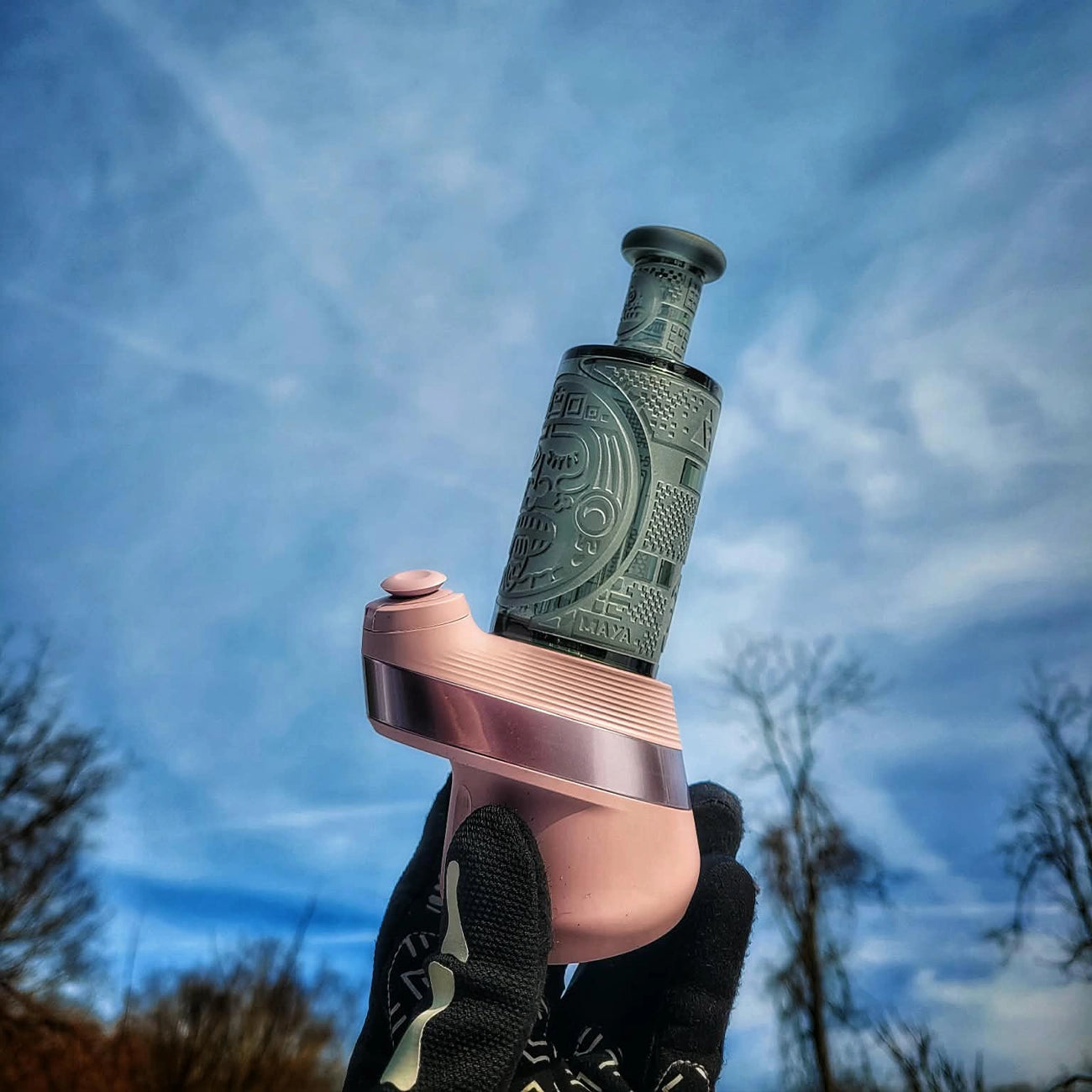 "Smoked Maya Pixel" Puffco Attachment By Milkyway Glass