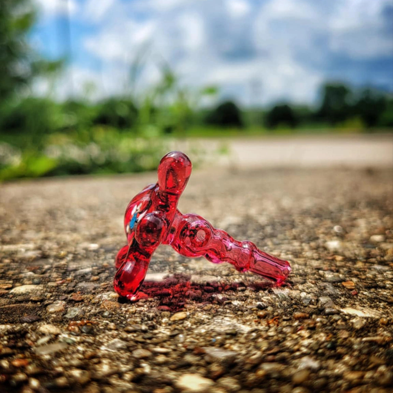 "Gold Ruby Mario Splat" Joystick By OBE 906 Glass