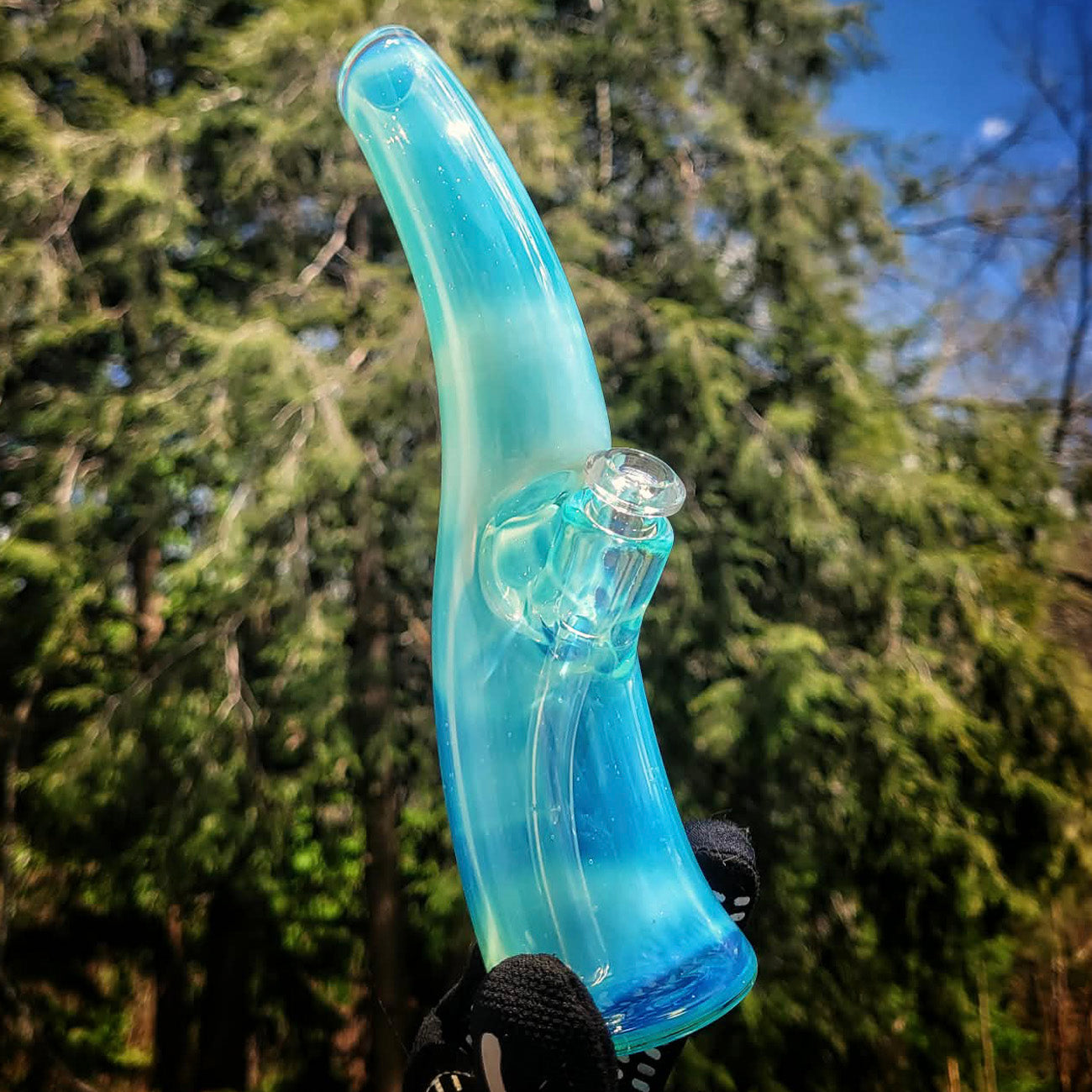 "7" Marina Curved Bottle" 10mm Rig By MC's Glass