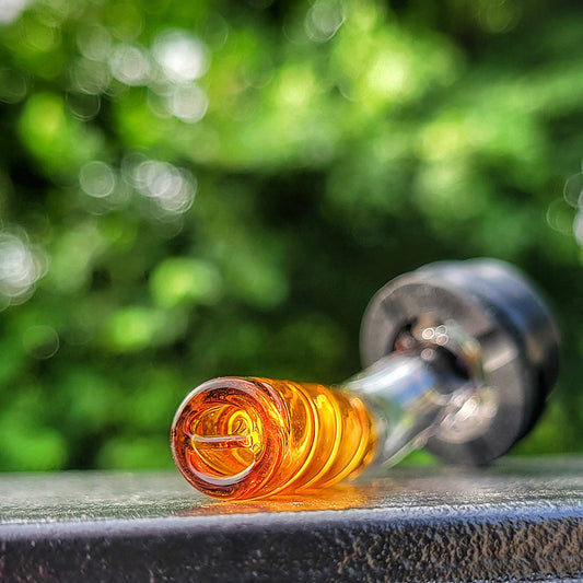 "Orange" Rotini 45 Stem Spinner Puffco Pivot Tip By Nope2Dope