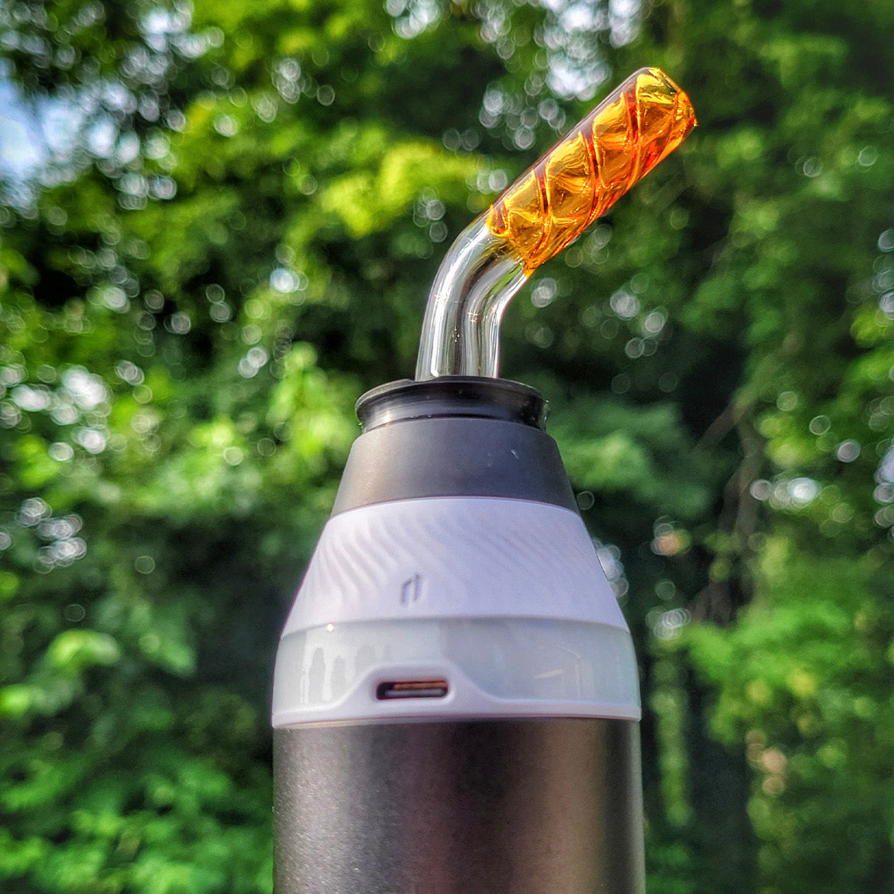 "Orange" Rotini 45 Stem Spinner Puffco Pivot Tip By Nope2Dope