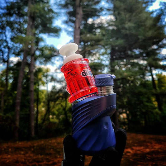 "Red Glycerin Chugger" Puffco Attachment By Dop Glass