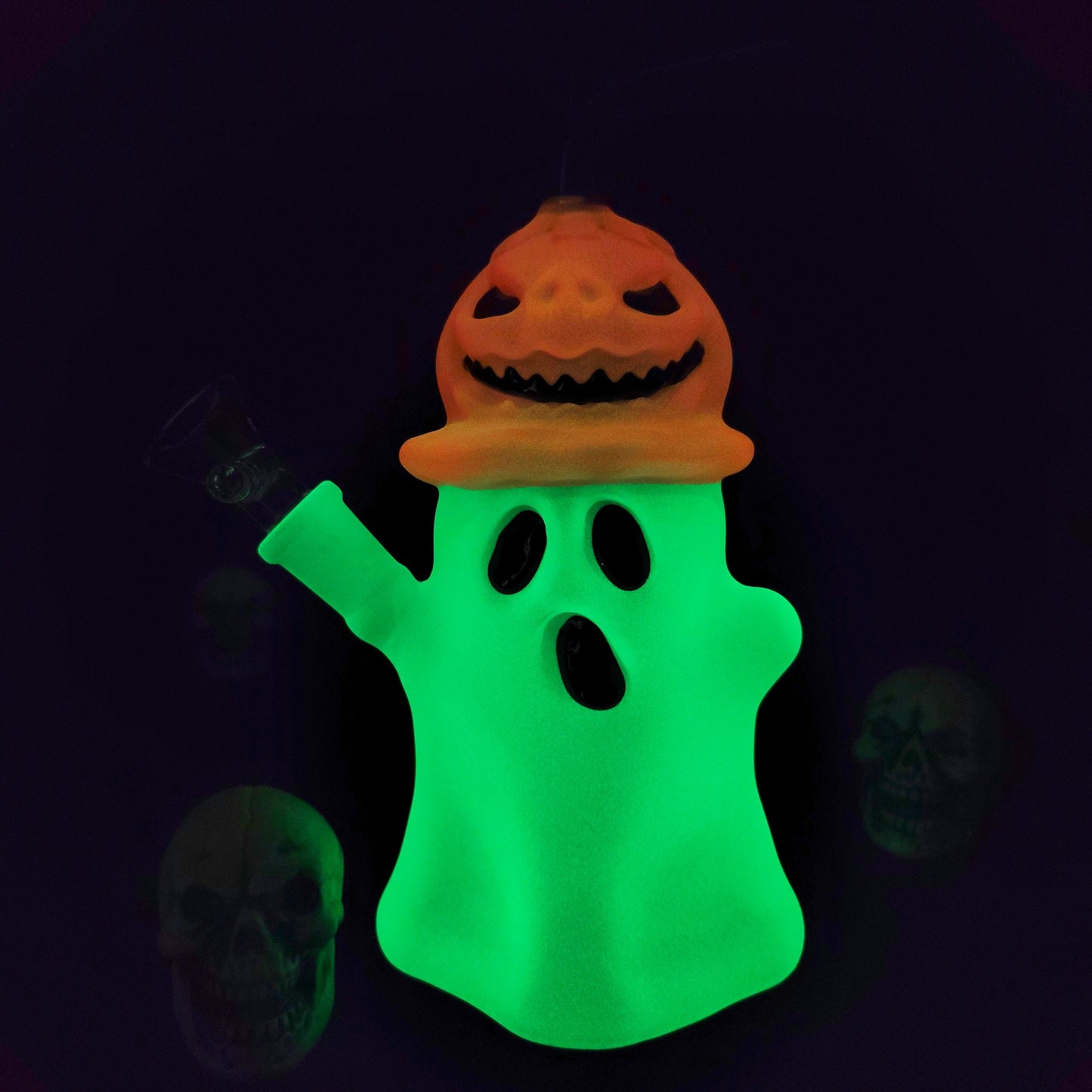 Pumpkin Head Ghost Glow in The Dark 7.25 Water Pipie