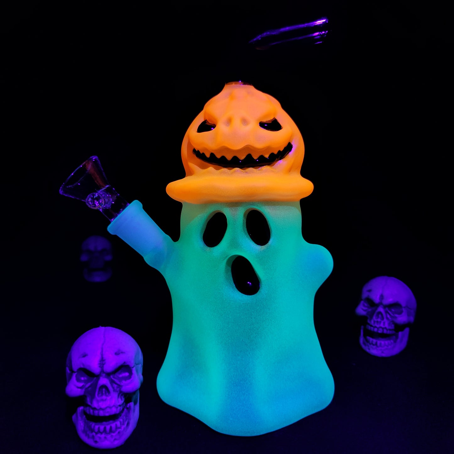 Pumpkin Head Ghost Glow in The Dark 7.25 Water Pipie