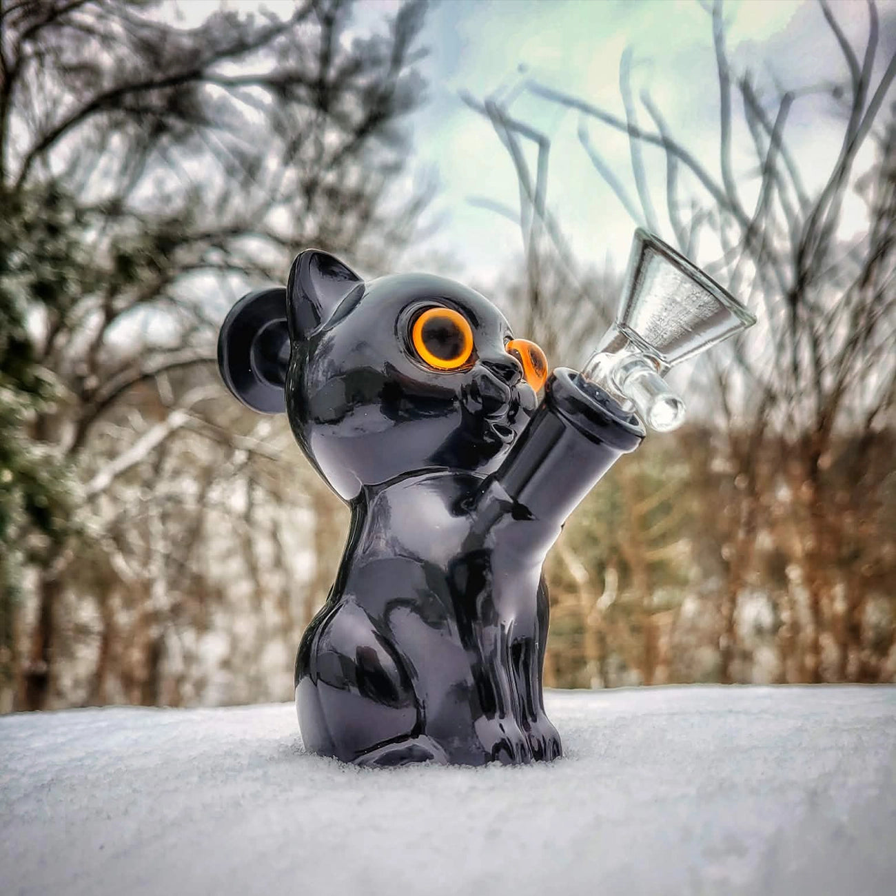 "Black Kitty" Waterpipe By Sesh Gear Glass