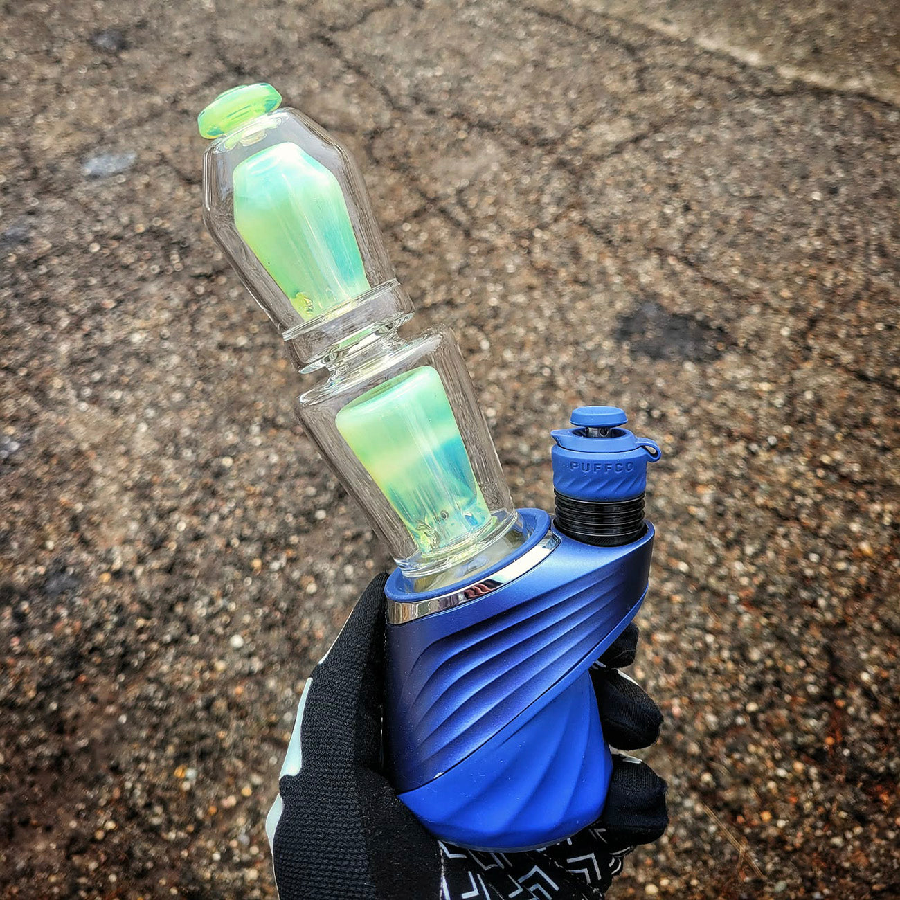 "Slyme" Dual Coffin Puffco Attachment By Mac Savage Glass