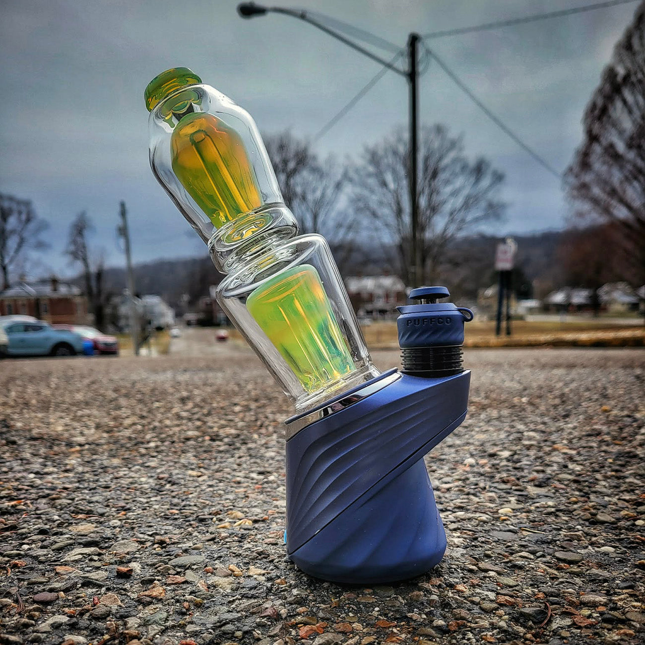 "Slyme" Dual Coffin Puffco Attachment By Mac Savage Glass