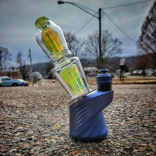 "Slyme" Dual Coffin Puffco Attachment By Mac Savage Glass