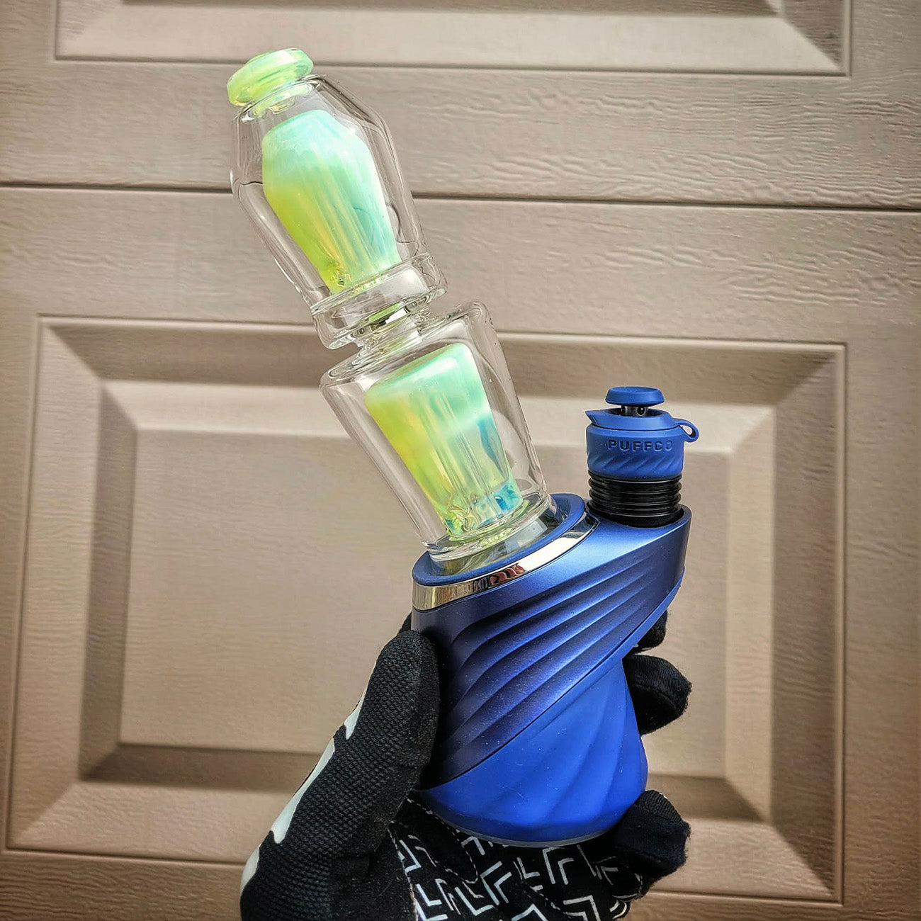 "Slyme" Dual Coffin Puffco Attachment By Mac Savage Glass