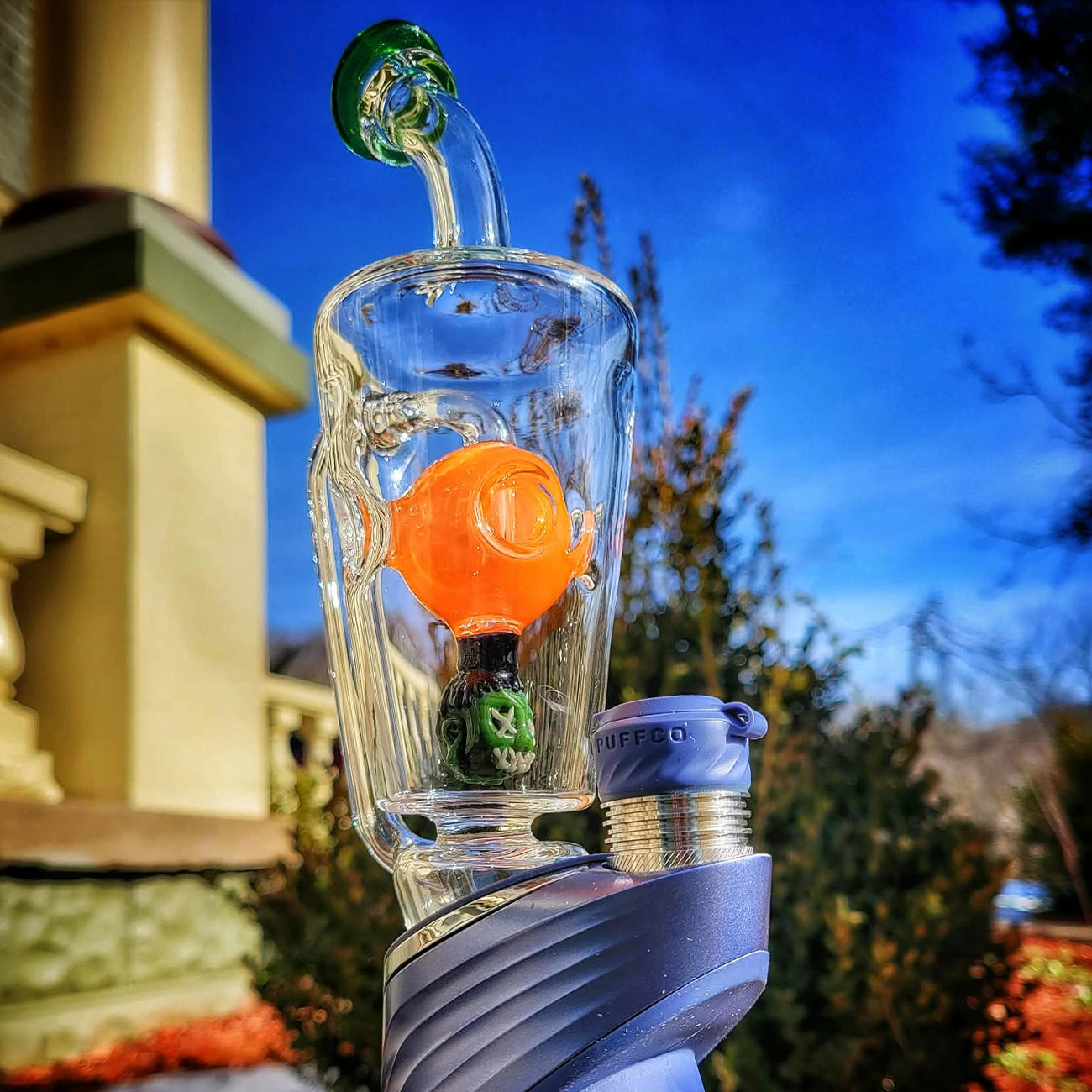 "Exo Shrunken Head Cup" Puffco Attachment By Yarbi Glass