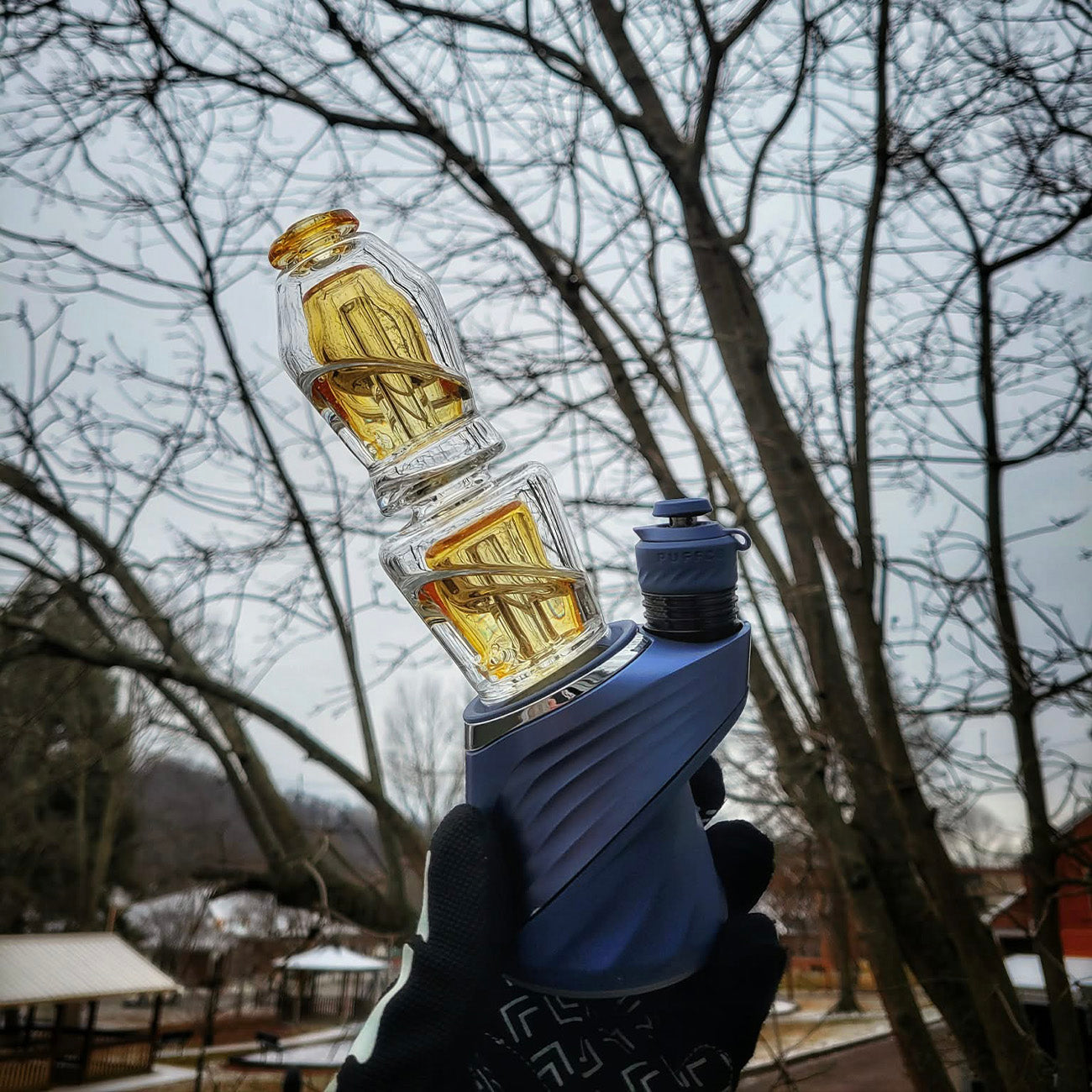 "Tangelo" Dual Coffin Puffco Attachment By Mac Savage Glass