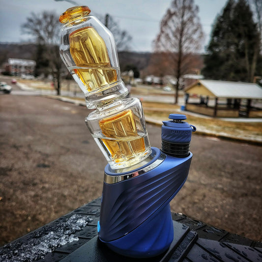 "Tangelo" Dual Coffin Puffco Attachment By Mac Savage Glass