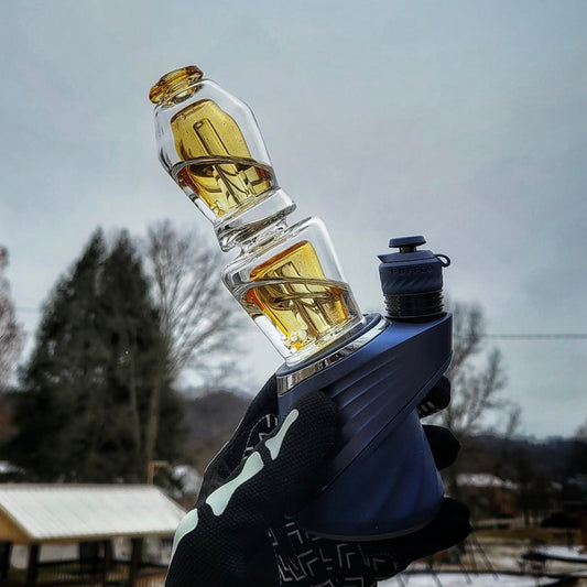 "Tangelo" Dual Coffin Puffco Attachment By Mac Savage Glass