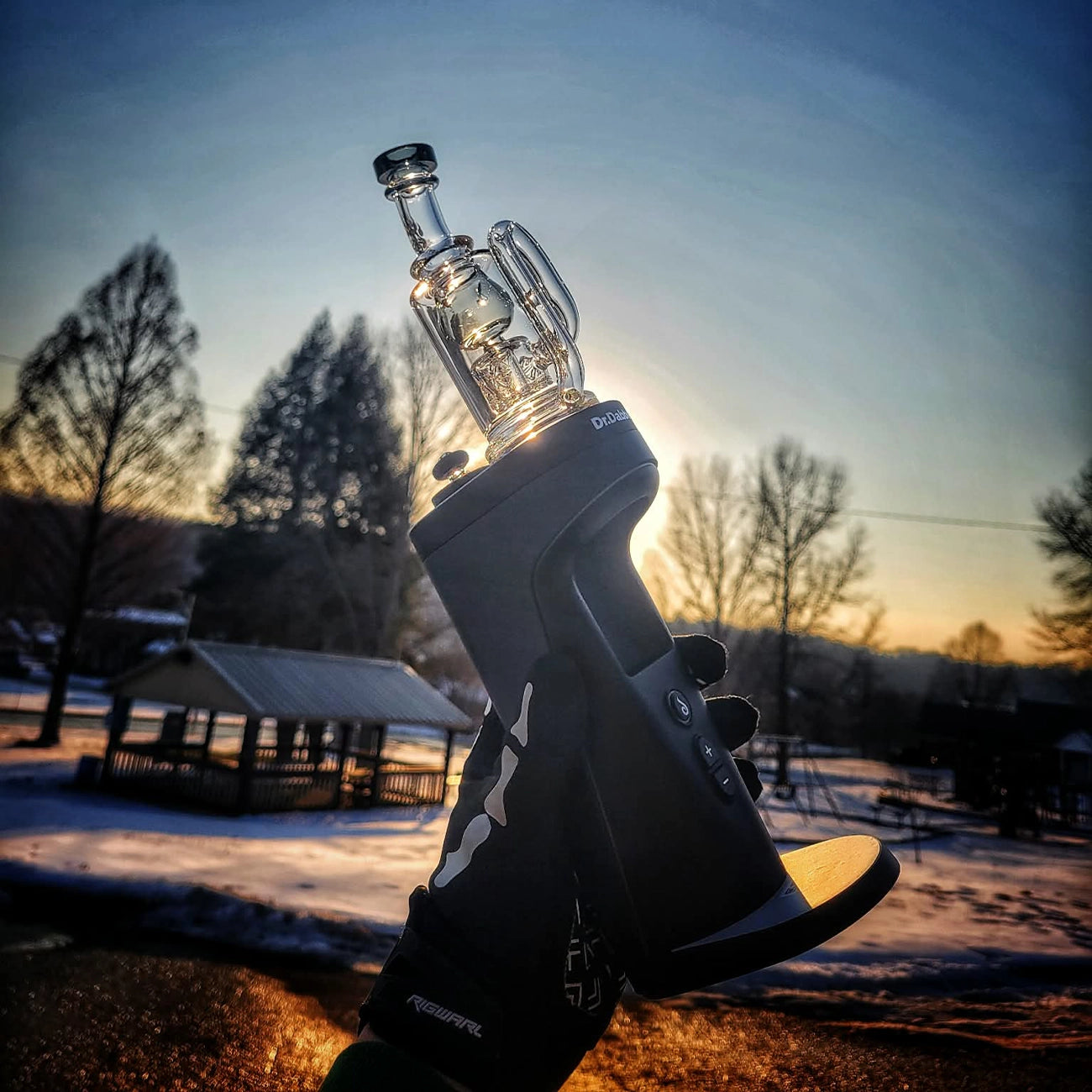 "Smoked Torus Incycler" Dr. Dabber Switch 2 Attachment By Calibear Glass