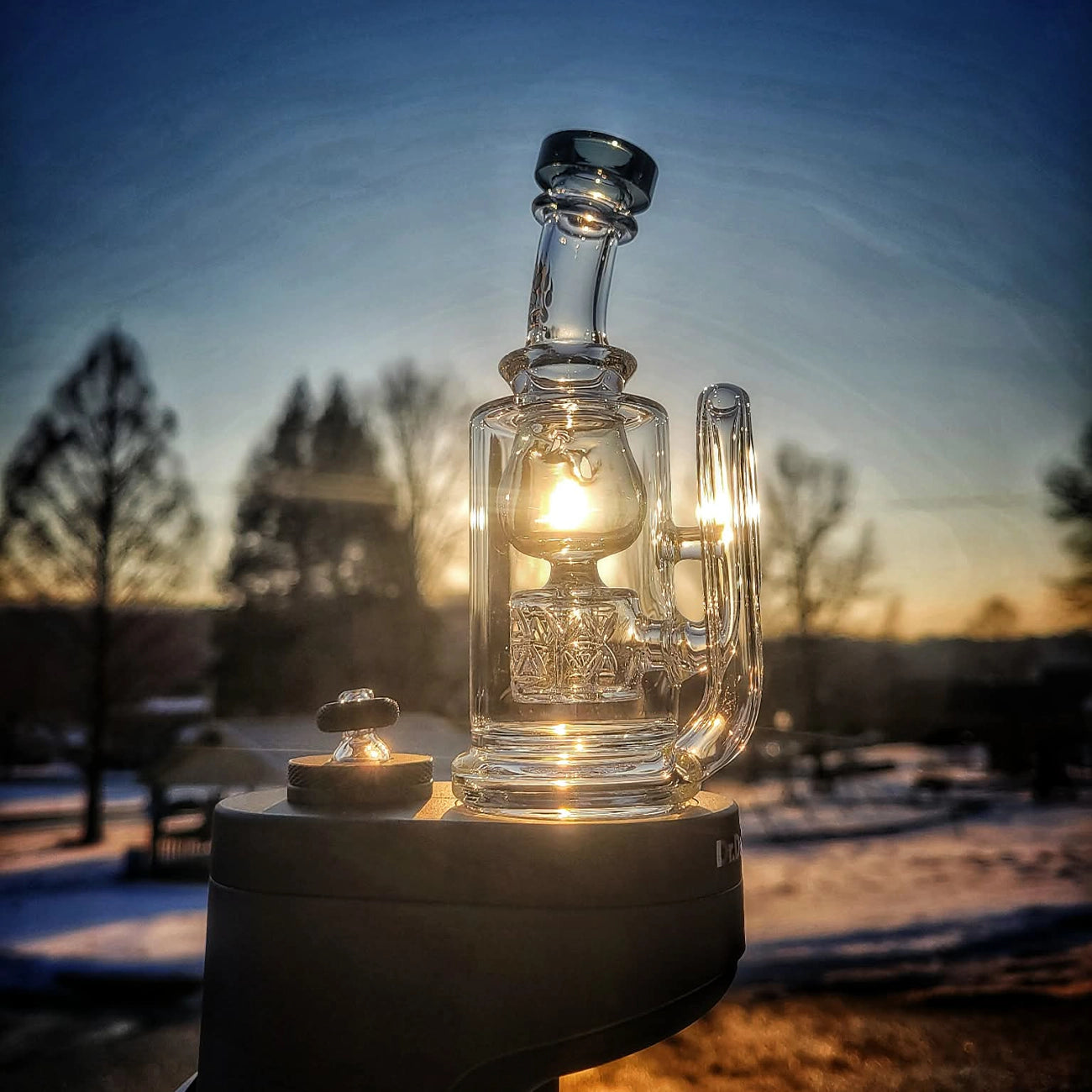 "Smoked Torus Incycler" Dr. Dabber Switch 2 Attachment By Calibear Glass