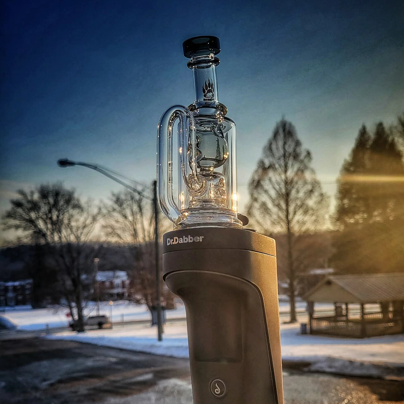 "Smoked Torus Incycler" Dr. Dabber Switch 2 Attachment By Calibear Glass