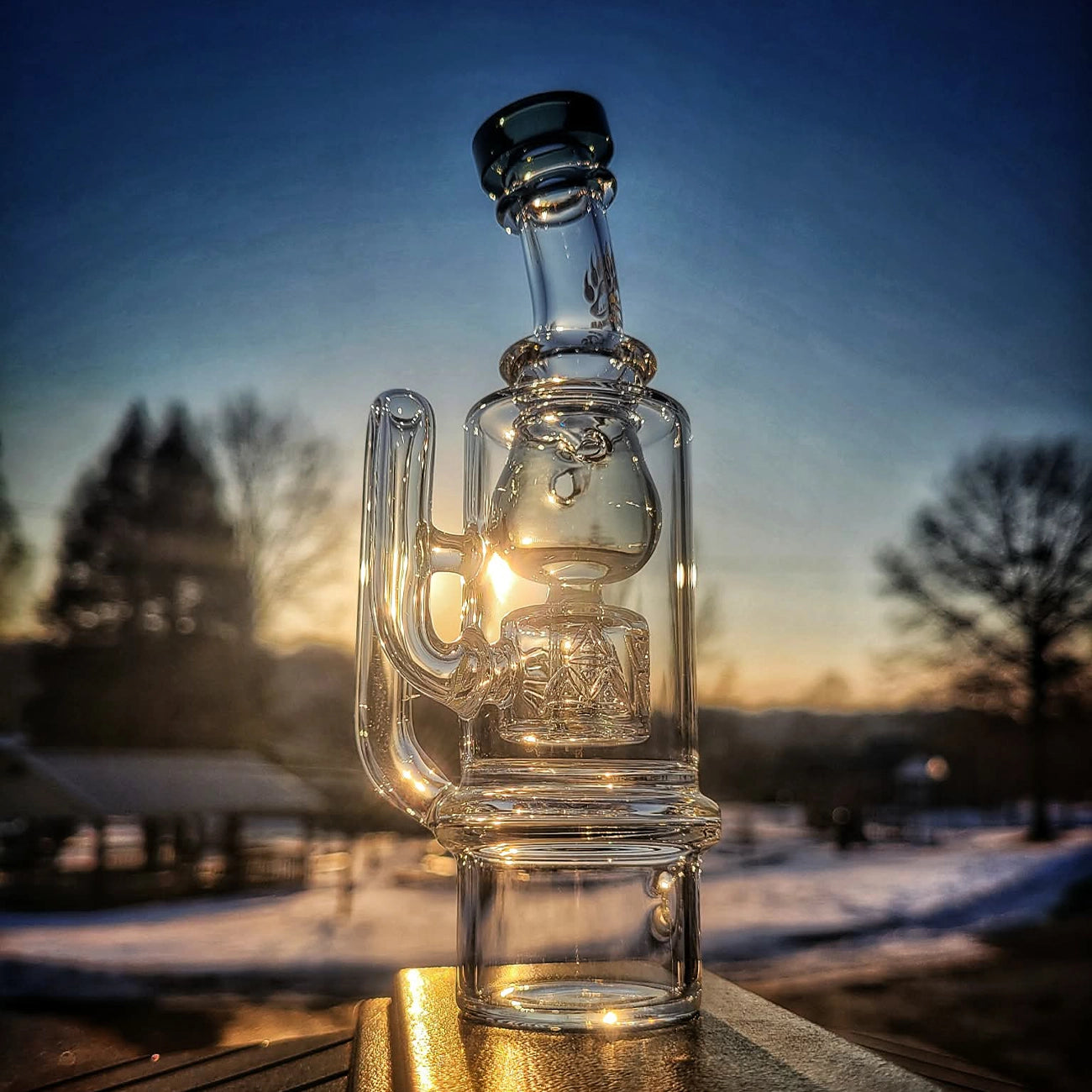 "Smoked Torus Incycler" Dr. Dabber Switch 2 Attachment By Calibear Glass