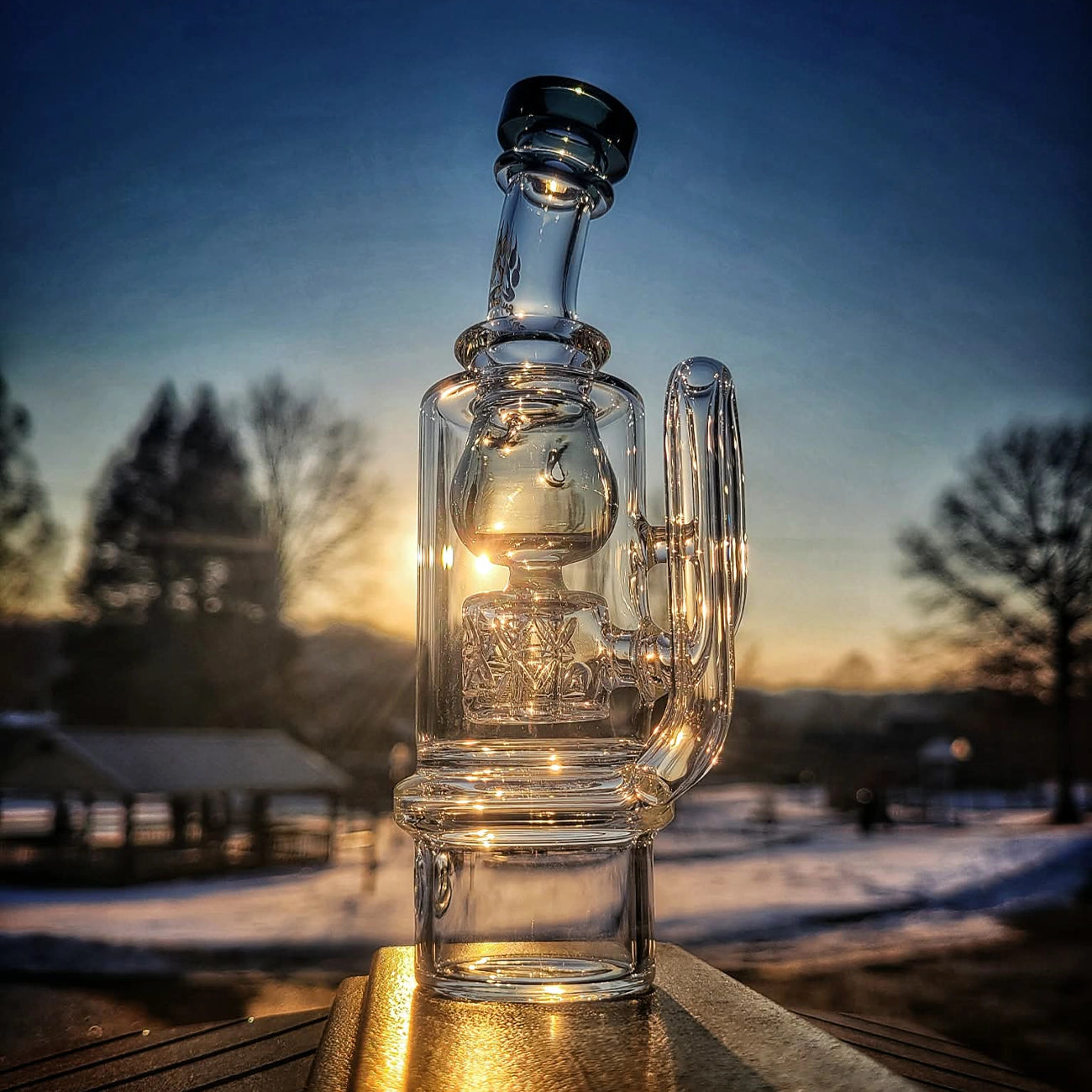 "Smoked Torus Incycler" Dr. Dabber Switch 2 Attachment By Calibear Glass