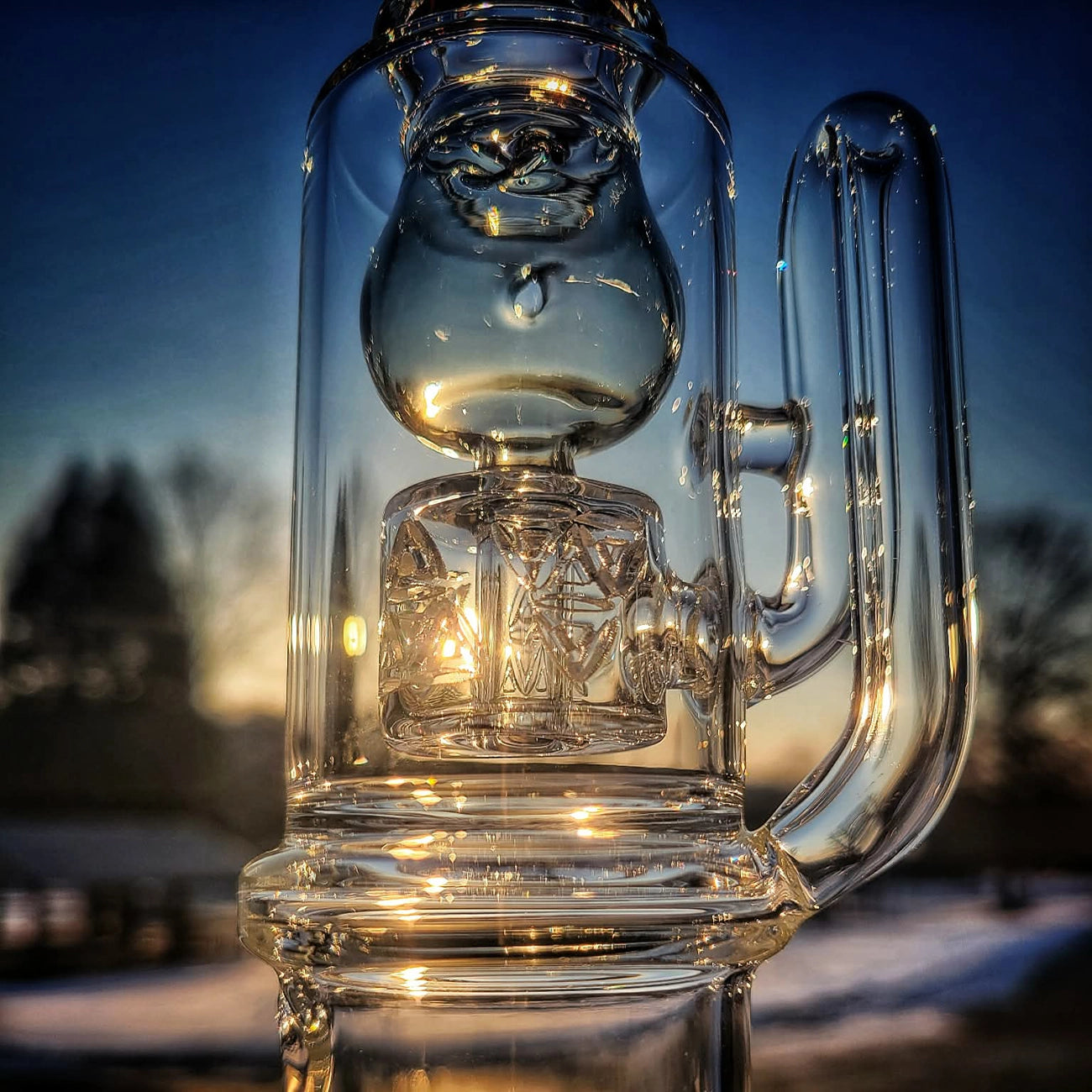 "Smoked Torus Incycler" Dr. Dabber Switch 2 Attachment By Calibear Glass