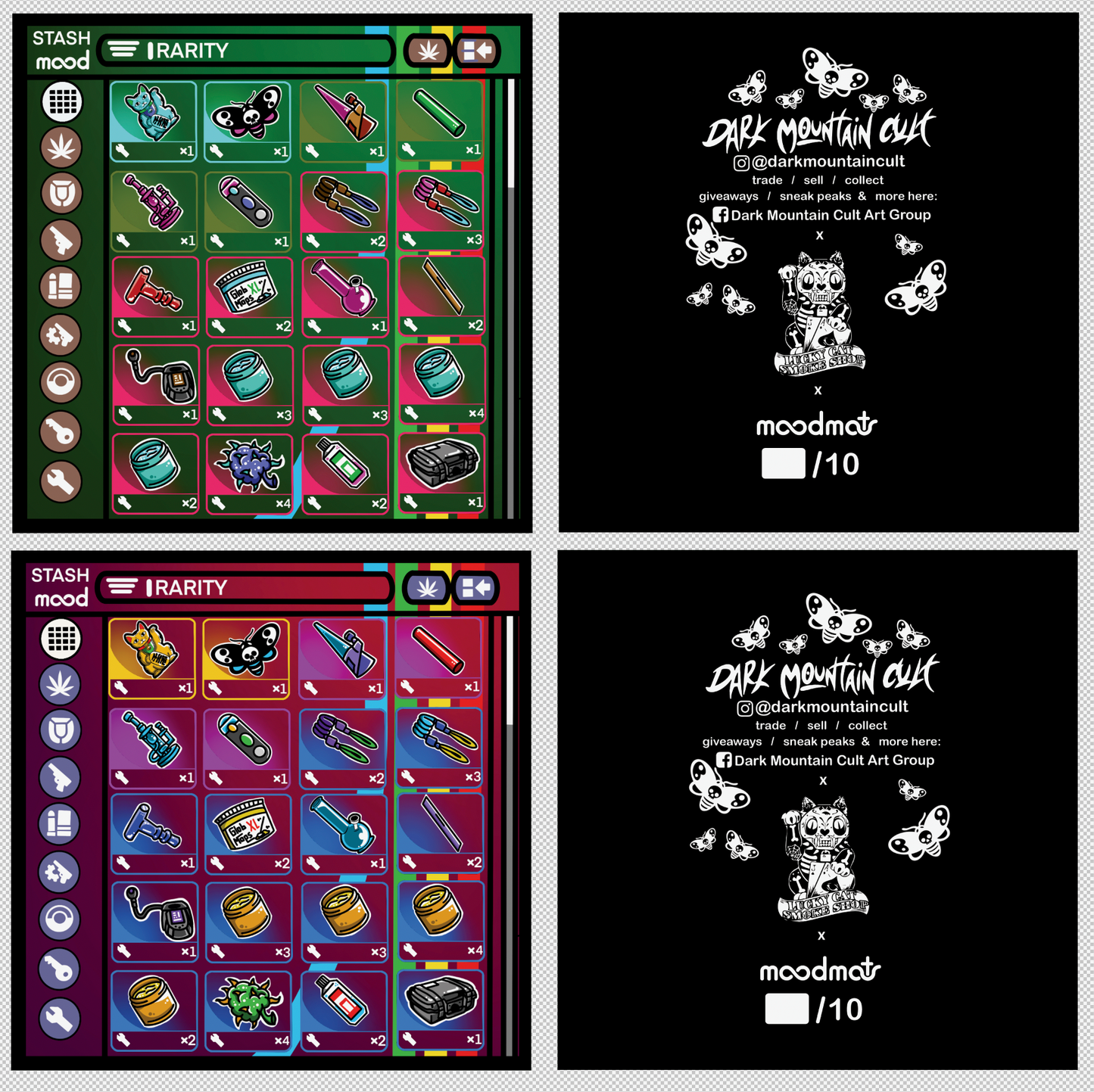"LE Dank Raiders" Moodmat Bundle By Dark Mountain Cult & Lucky Cat Smoke Shop