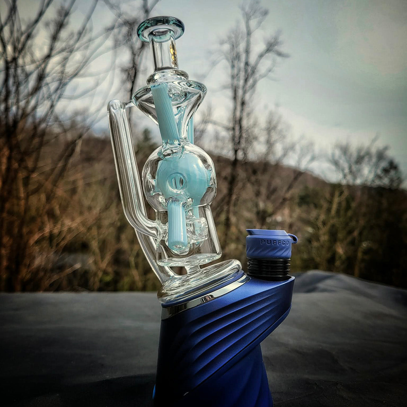 "Meta X Recycler" Puffco Attachment By Calibear Glass