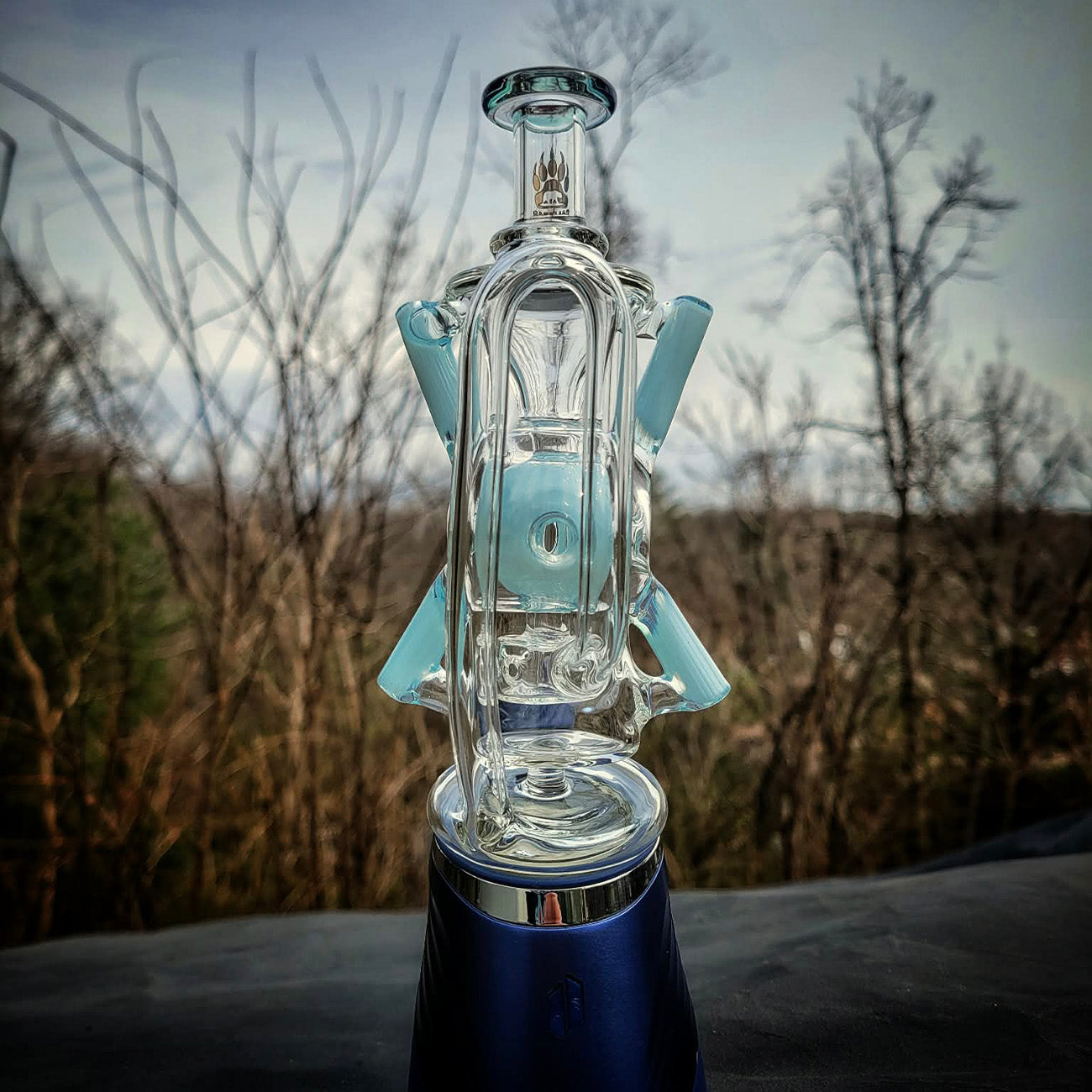 "Meta X Recycler" Puffco Attachment By Calibear Glass
