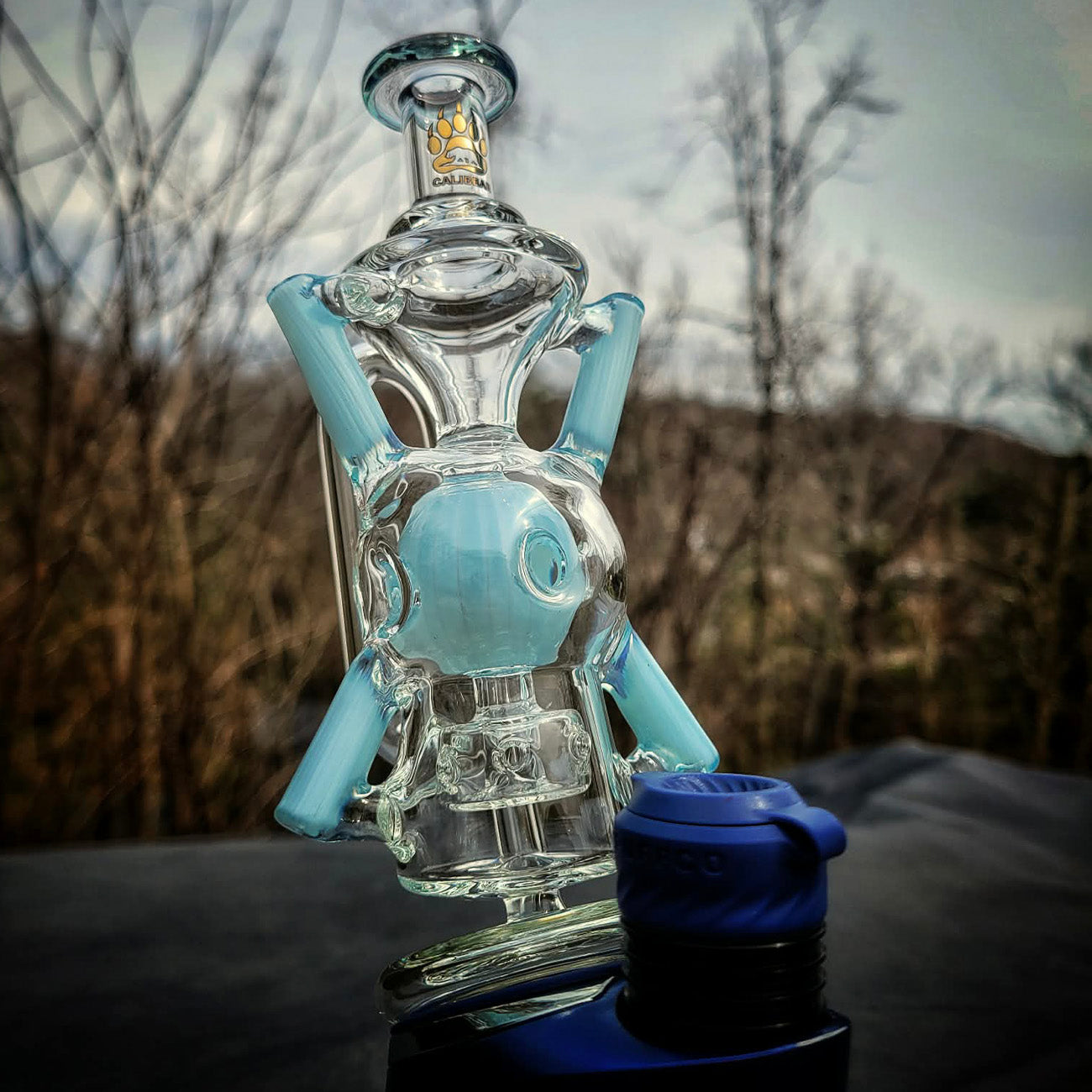 "Meta X Recycler" Puffco Attachment By Calibear Glass