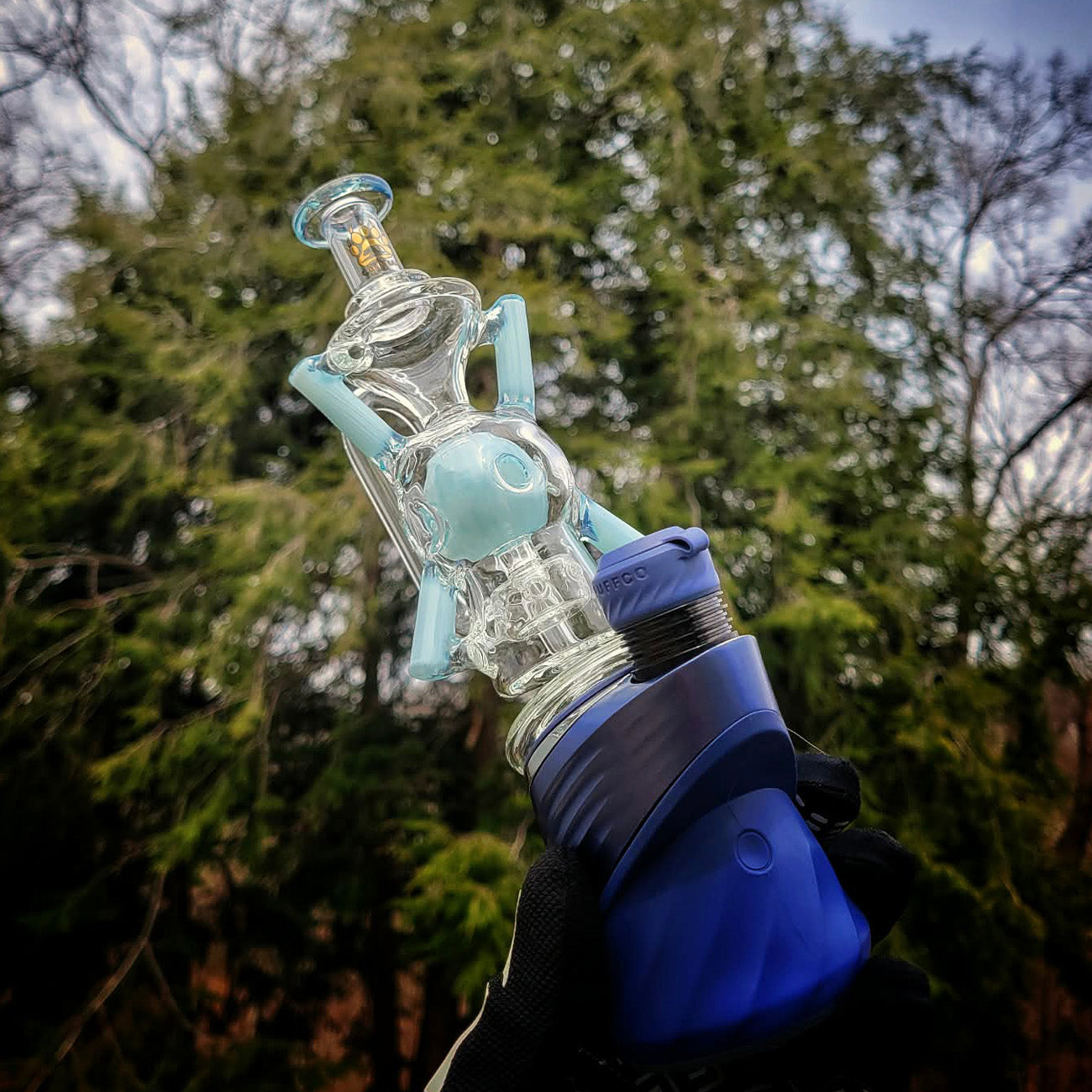 "Meta X Recycler" Puffco Attachment By Calibear Glass