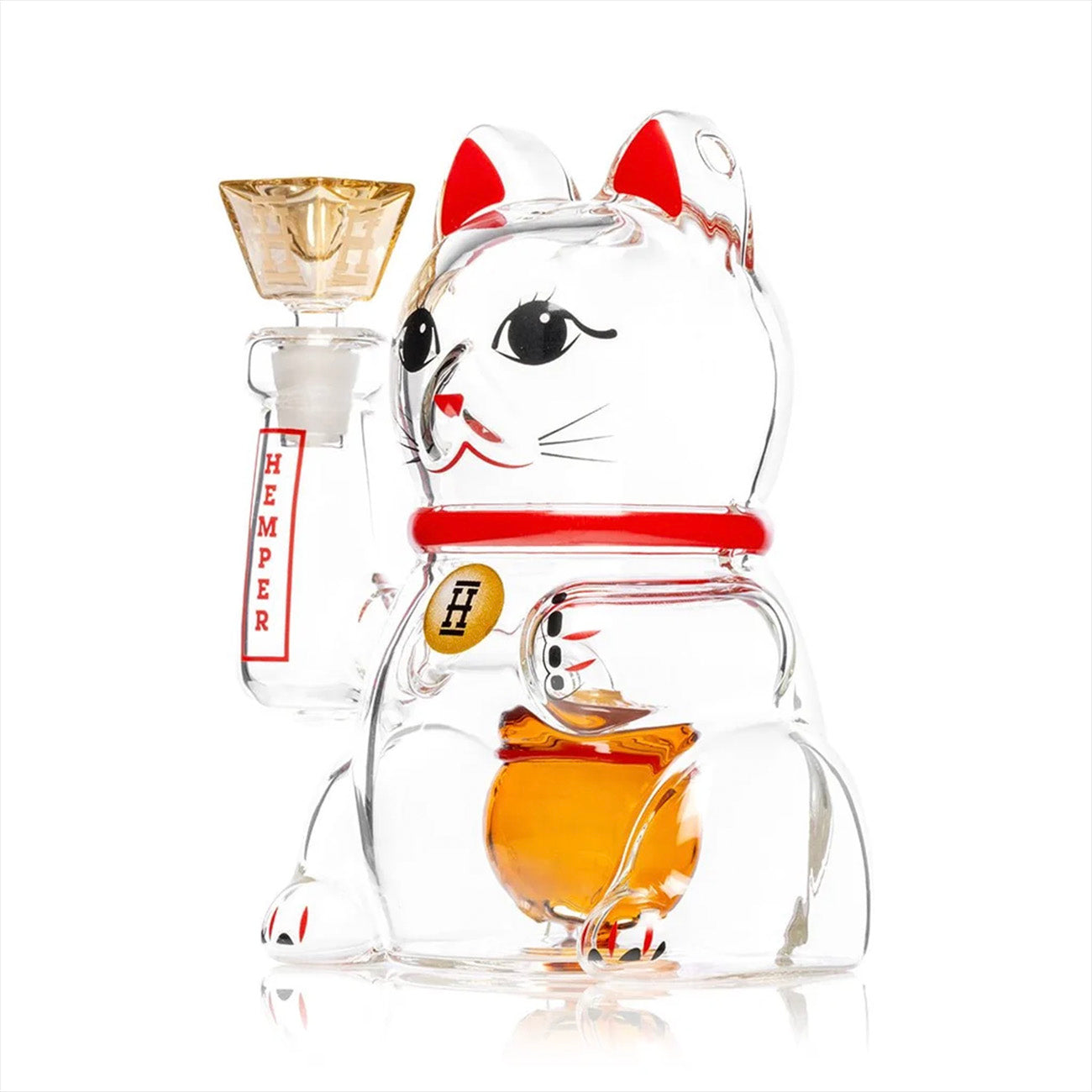 "XL Lucky Cat" Waterpipe By Hemper Glass