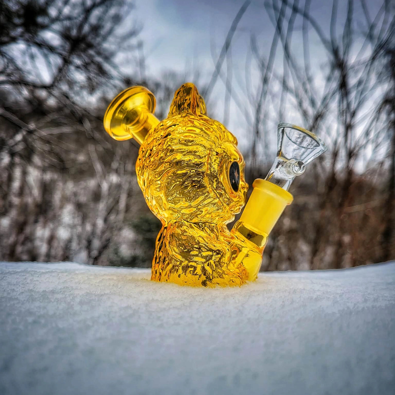 "Yellow Lafu" Waterpipe By Sesh Gear Glass